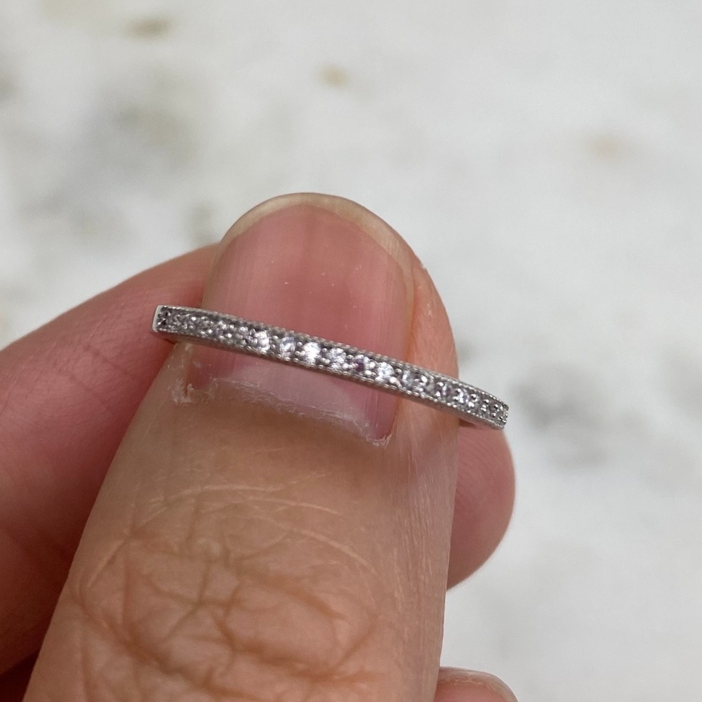 Sterling Silver & Cubic Zirconia Band - Picture 2 of 6